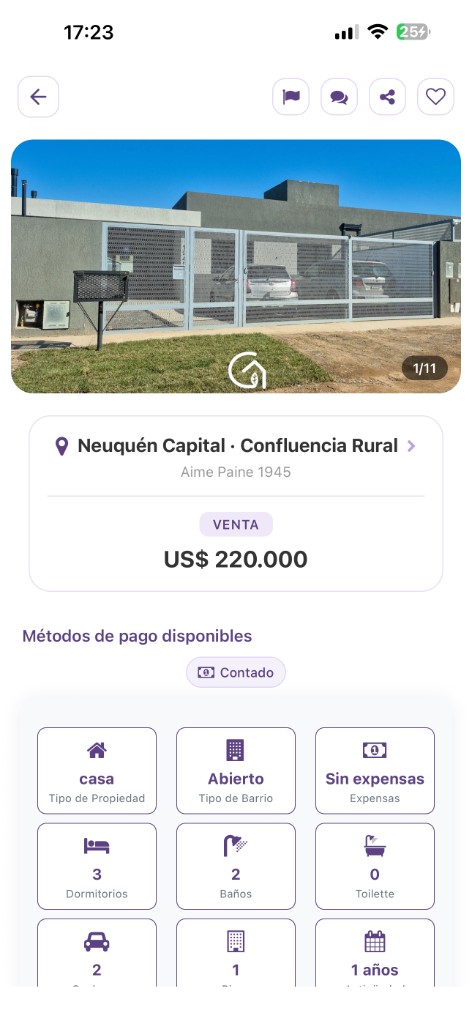 Ficha de propiedad en Oikomus