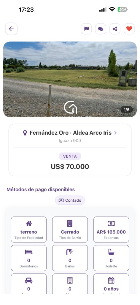 Ficha de propiedad en Oikomus