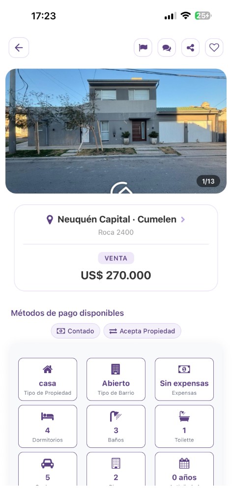 Ficha de propiedad en Oikomus