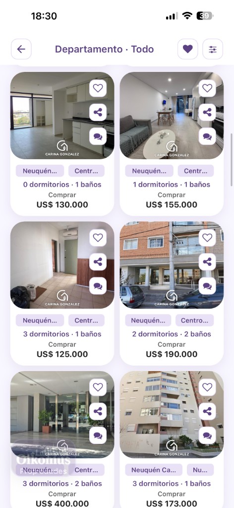 Listado Departamento · Todo: grilla de propiedades